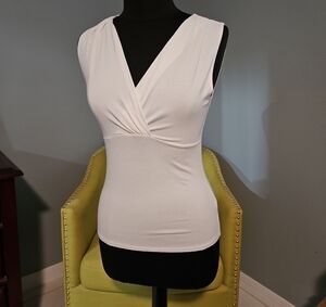 Josephine Chaus White V-Neck Blouse